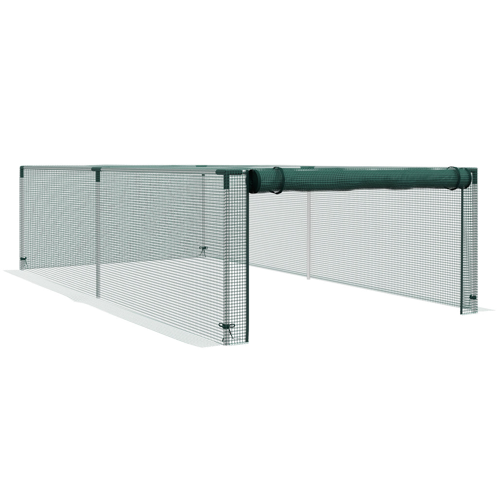 Serre de jardin serre à tomates filet protection porte zippée enroulable HDPE, dim. 125L x 248l x 62,5H cm-0