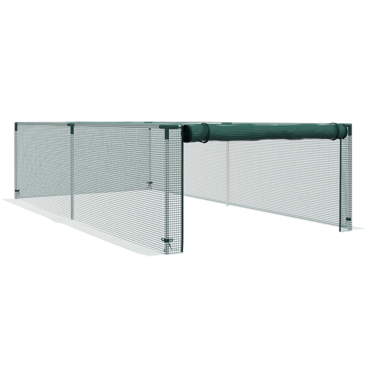 Serre de jardin serre à tomates filet protection porte zippée enroulable HDPE, dim. 125L x 248l x 62,5H cm-0