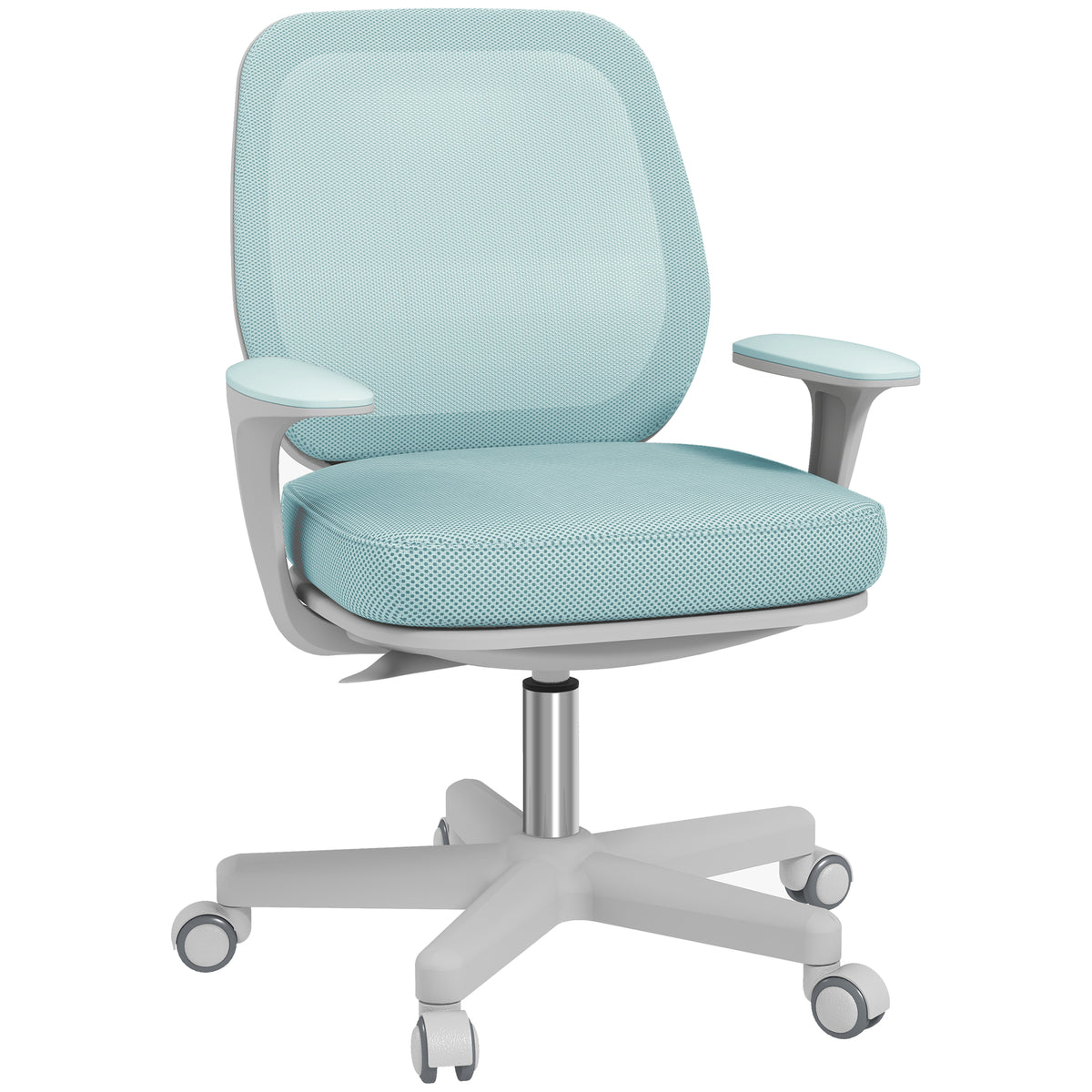 Fauteuil de bureau, chaise de bureau ergonomique en maille, hauteur réglable, 55x48x82,5-94,5cm, vert-0