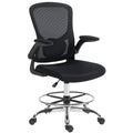 Chaise bureau ergonomique, chaise de dessin, support lombaire 4D, accoudoirs relevables, 60 x 60 x 108-132 cm, noir-0