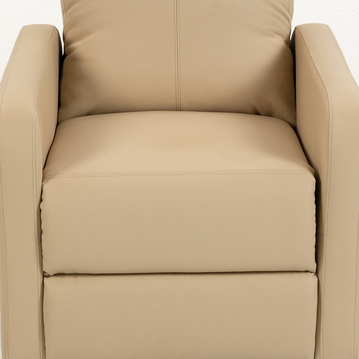 Fauteuil Relax Inclinable, Fauteuil de Relaxation en PU avec Repose-Pieds, Dossier Réglable par Poussée, Beige-9