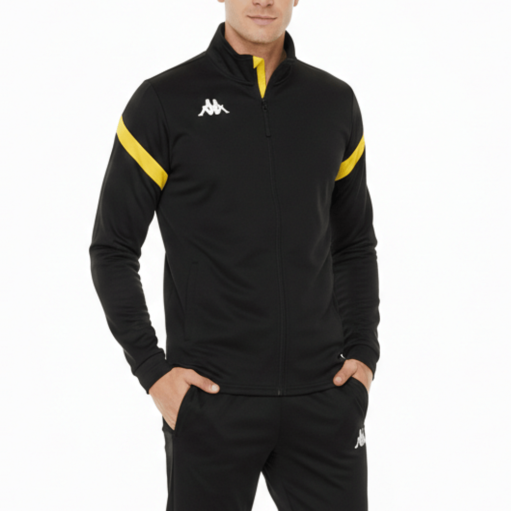 Dalcito premium Tracksuit Italian Slim-Fit Training/Casual Set - Black/Yellow - Kappa-0