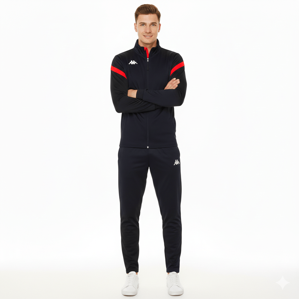 Dalcito premium Tracksuit Italian Slim-Fit Training/Casual Set - Dark blue/Red - Kappa-1