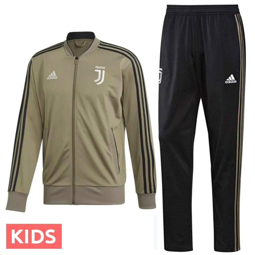 Kids - Juventus Bench Training Soccer Tracksuit 2018/19 - Adidas-0