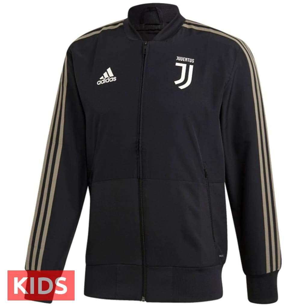 Kids - Juventus black Presentation Soccer Tracksuit 2018/19 - Adidas-1
