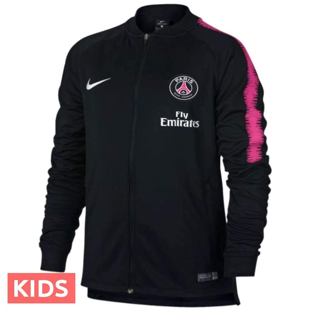 Kids - Paris Saint Germain black presentation soccer tracksuit 2018/19 - Nike-2