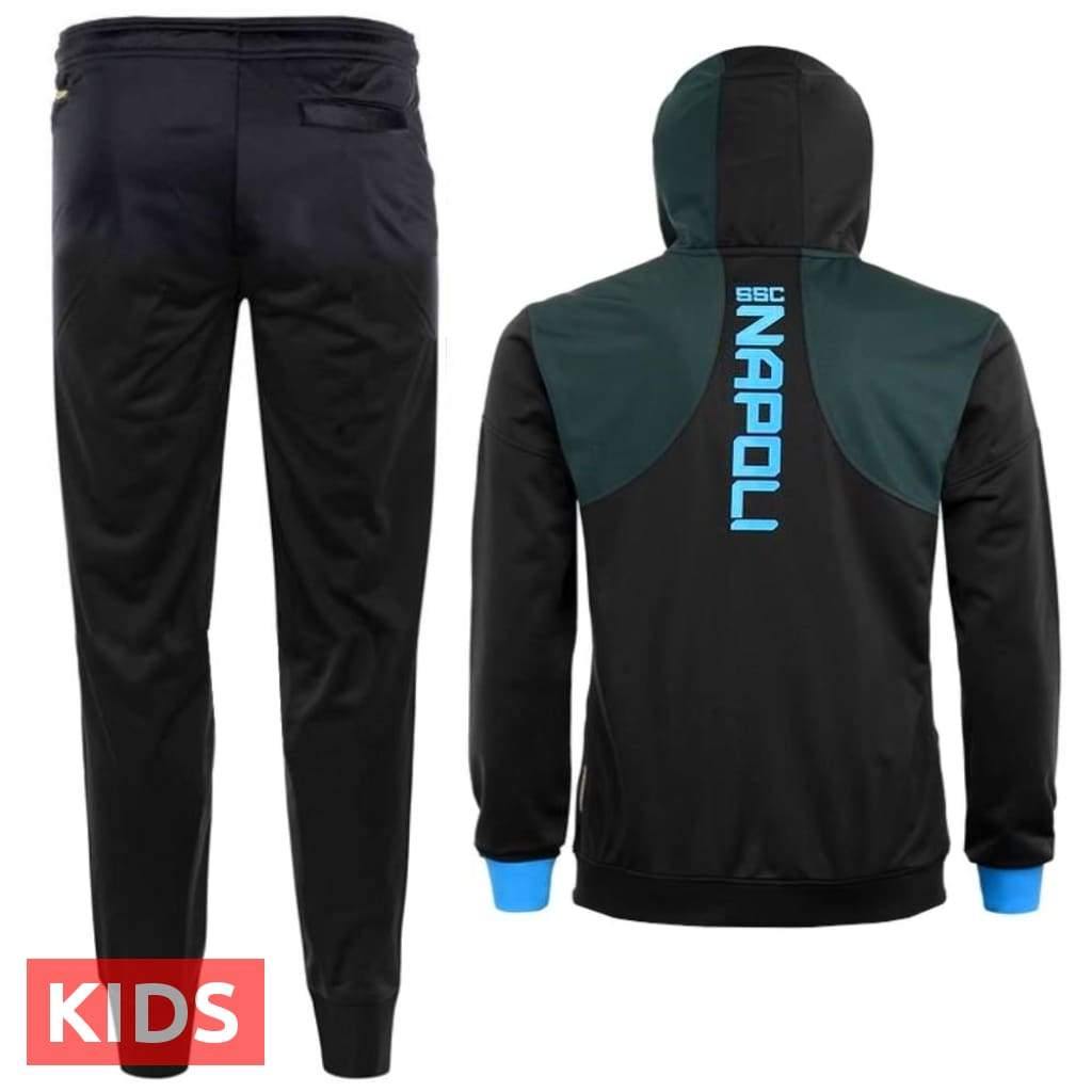 Kids - SSC Napoli dark blue hooded presentation soccer tracksuit 2018/19 - Kappa-1