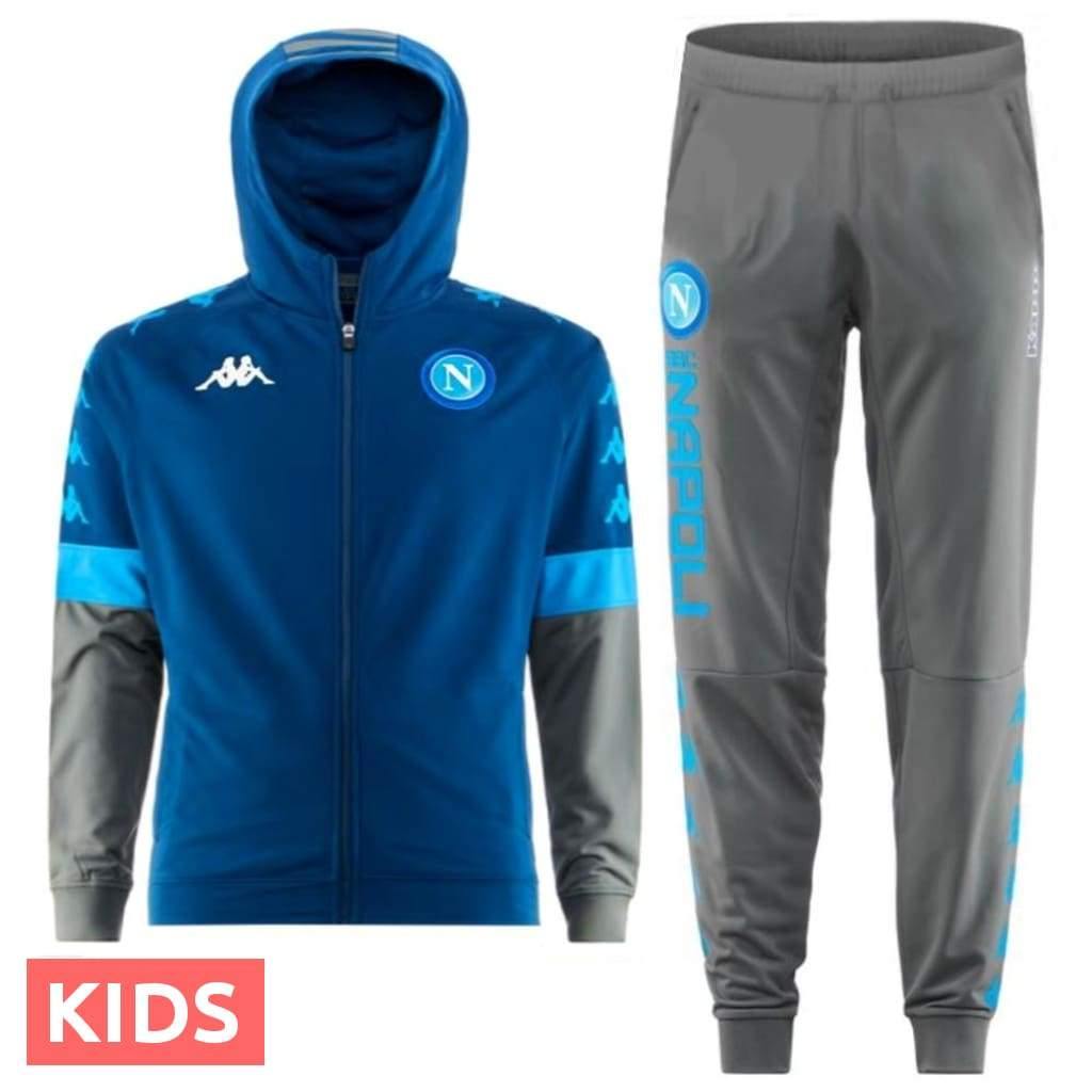 Kids - SSC Napoli UCL hooded presentation soccer tracksuit 2019/20 - Kappa-0