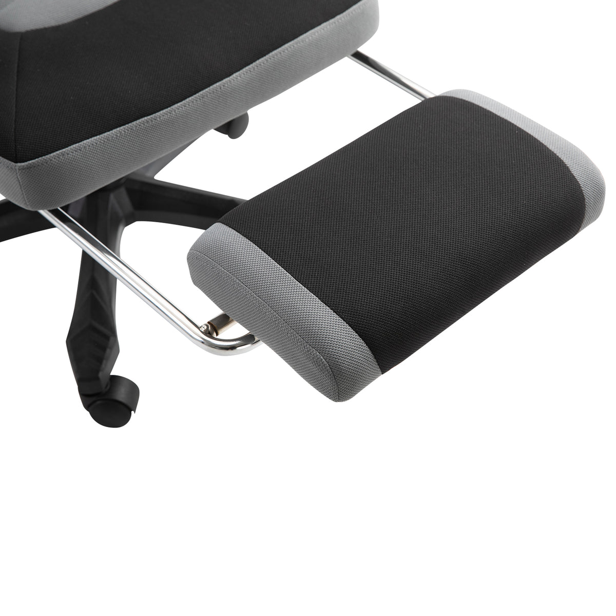 Chaise de bureau fauteuil gaming hauteur réglable dossier roulettes pivotantes repose-pied tissu en maille 58L x 63l x 112-122H cm gris noir-9