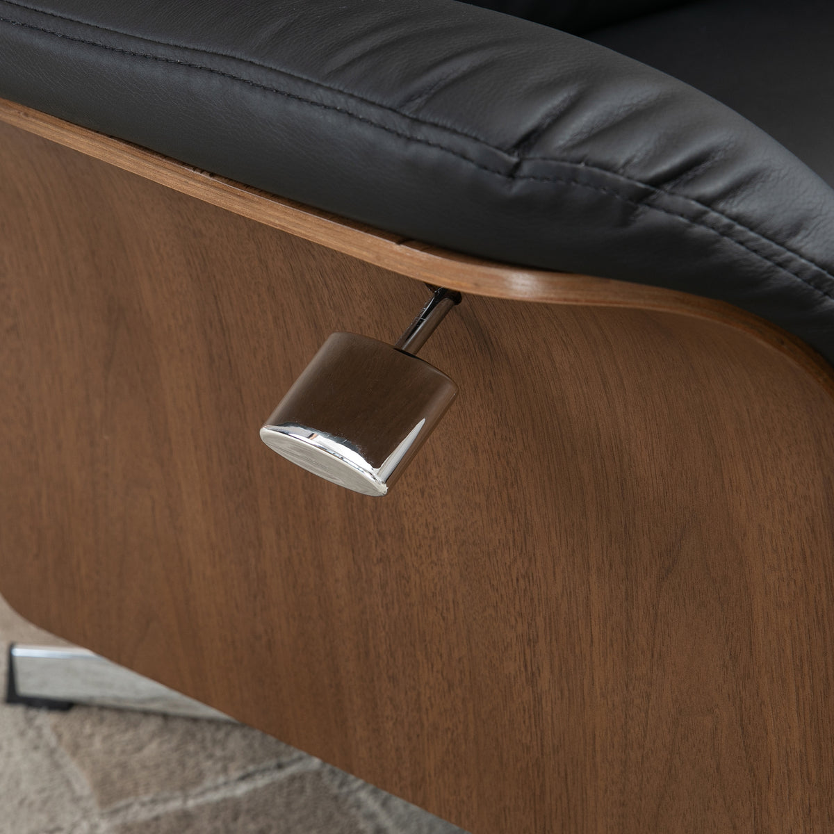 Fauteuil relax avec repose-pied, fauteuil de relaxation avec dossier inclinable, têtière réglable, 80x84x108cm, noir-8