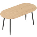 Table à manger extensible ovale pour 4 à 6 personnes, table de cuisine 120-160 cm, bords arrondis, chêne-0