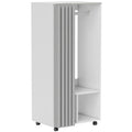 Armoire penderie armoire de rangement mobile avec rideau, tringle de suspension, 60 x 40 x 128 cm, blanc-0