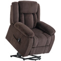 Fauteuil Releveur Électrique, Fauteuil Relax Électrique en Velours, Dossier Inclinable, Assise Large, Port USB, Marron-0