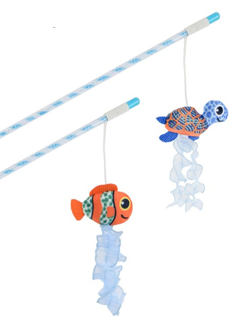 LEOPET CANNETTA COLORATA CON ANIMALI MARINI IN TESSUTO E PELUCHE 45CM
