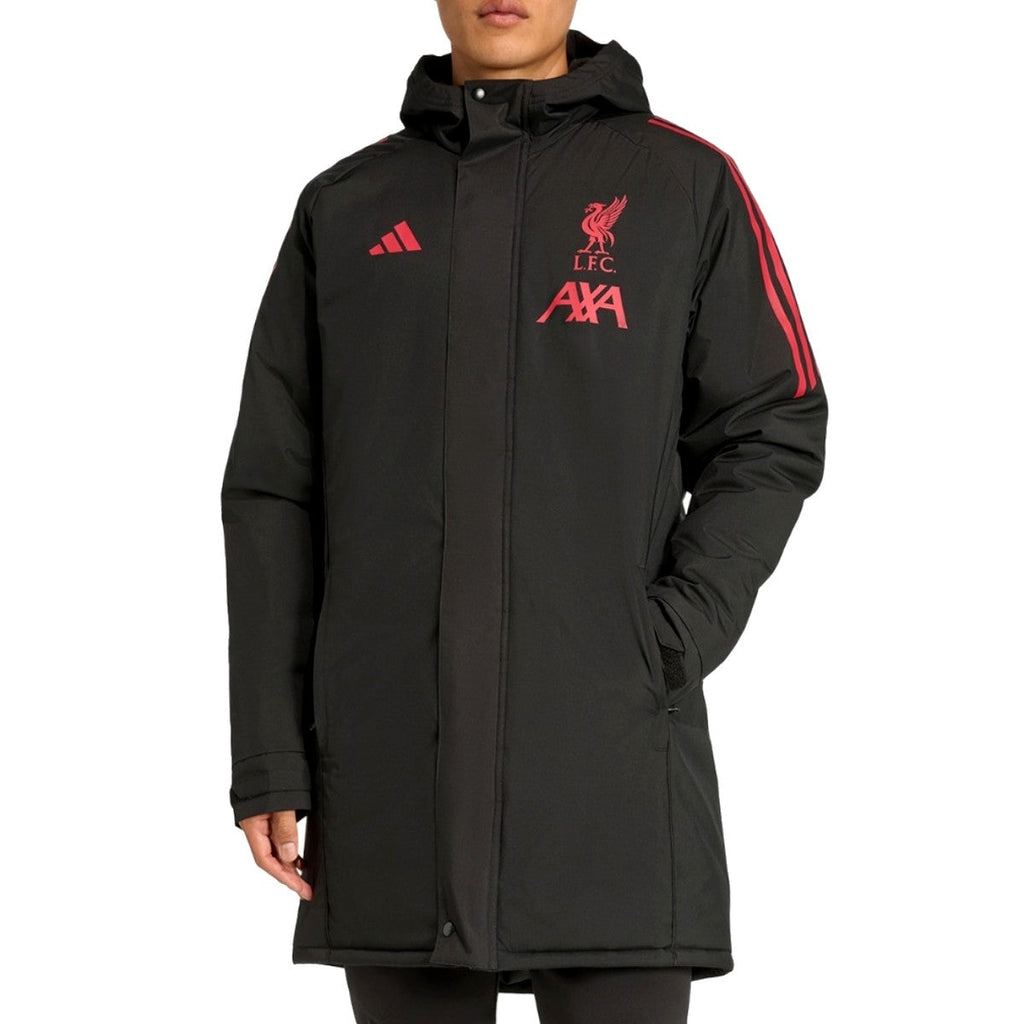 Liverpool FC black training bench parka jacket 2025/26 - Adidas-0