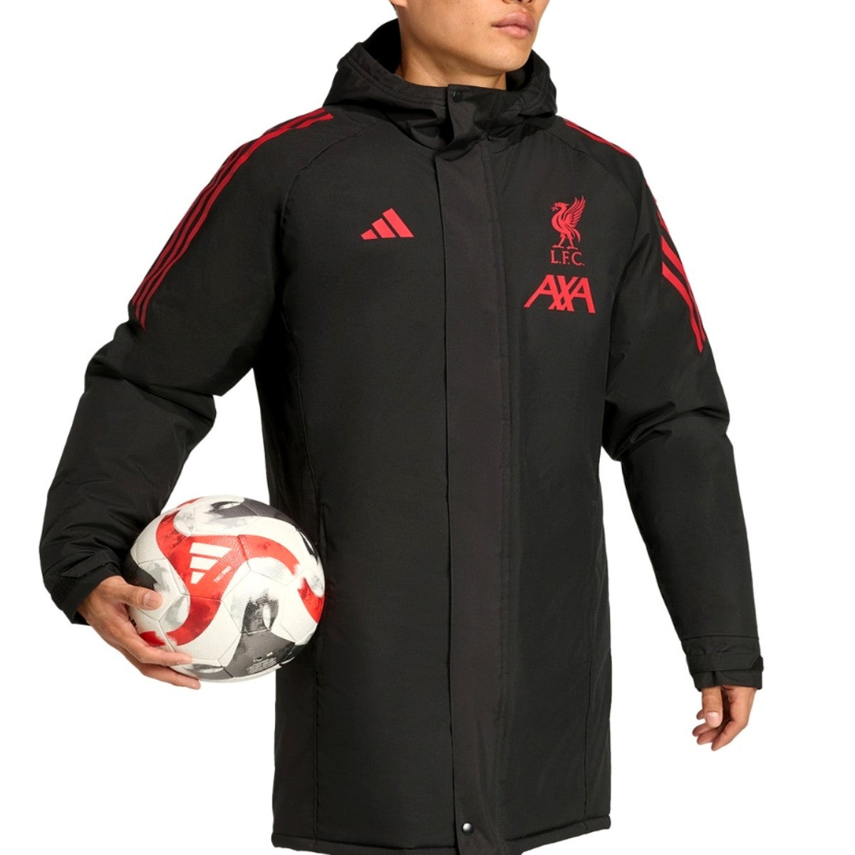 Liverpool FC black training bench parka jacket 2025/26 - Adidas-4