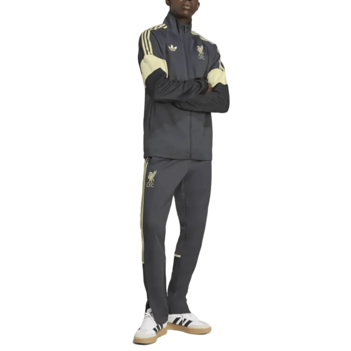 Liverpool FC Originals casual presentation tracksuit 2026 grey/gold - Adidas-2