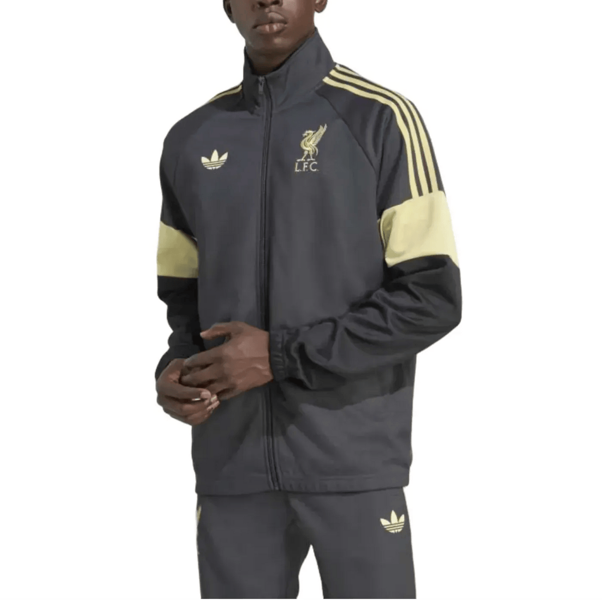 Liverpool FC Originals casual presentation tracksuit 2026 grey/gold - Adidas-0