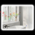 Miroir salle de bain LED bluetooth 70 x 90 cm interrupteur tactile lumière réglable 3 couleurs anti-buée mémoire argent-0