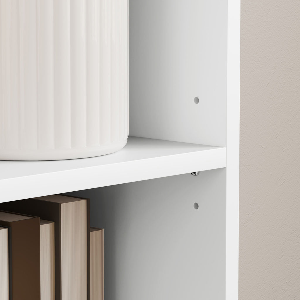 Bibliothèque étagère de rangement 5 niveaux avec étagères réglables pour salon, chambre, bureau, 30x24x133,5cm, blanc-6