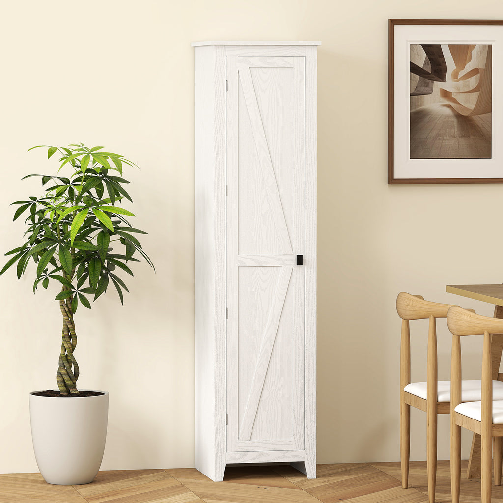 Armoire de Rangement buffet cuisine avec 2 étagères réglables- Hauteur 170 cm en Bois Blanc-7