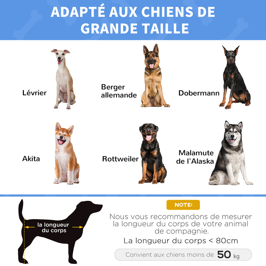 Lot de 2 Lits sur pieds XXL pour chien chat lit de camp animal 122L x 92l x 23H cm marron clair-6