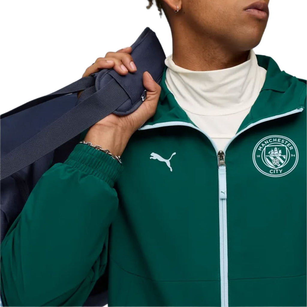 Manchester City dark green woven presentation tracksuit 2025/26 - Puma-3