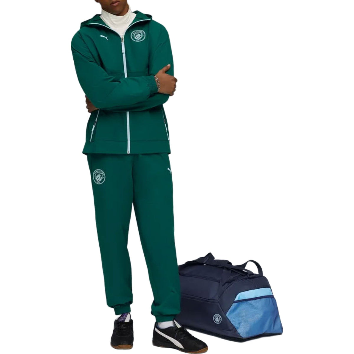 Manchester City dark green woven presentation tracksuit 2025/26 - Puma-2