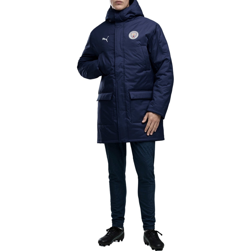 Manchester City soccer bench padded jacket 2025/26 navy - Puma-3