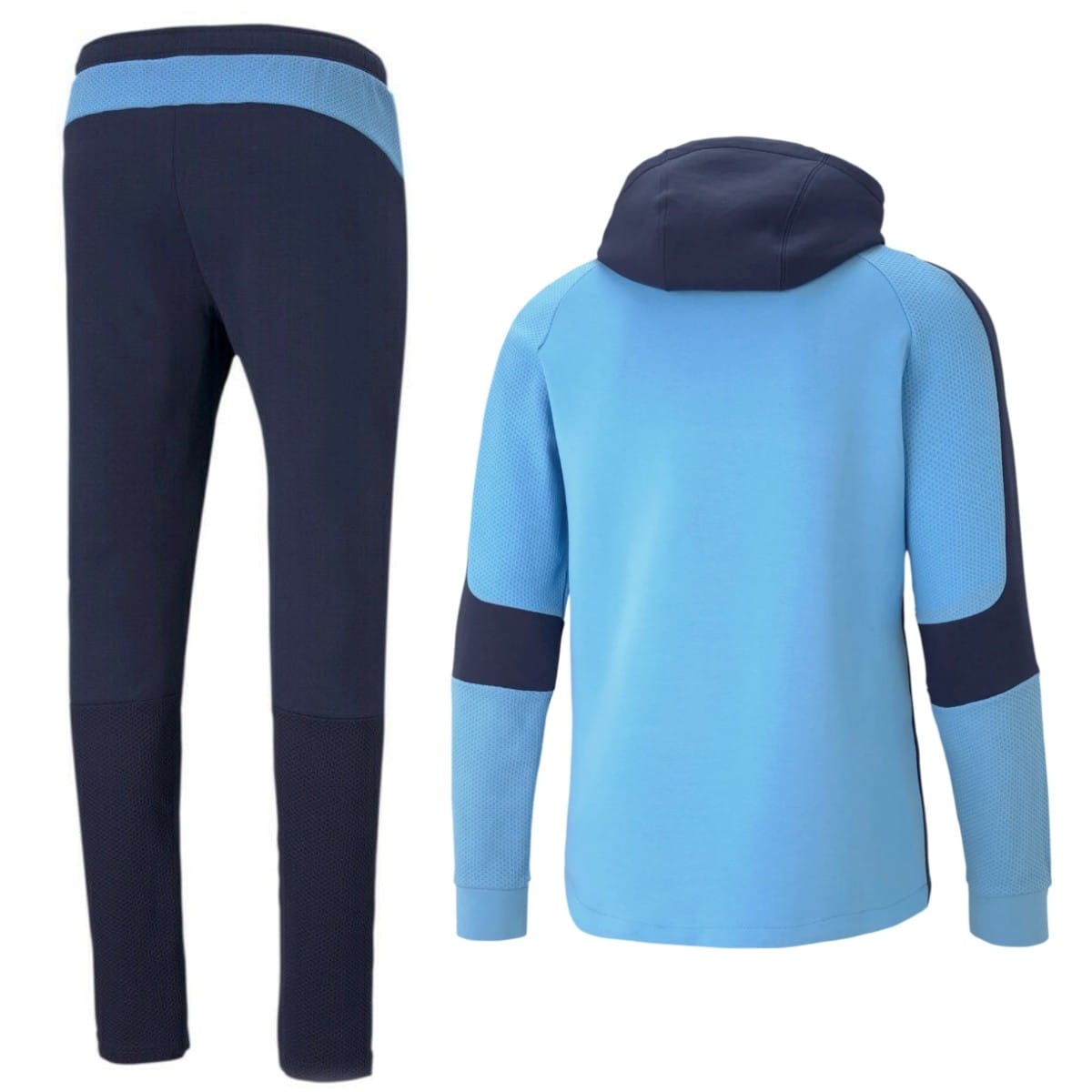 Manchester City Evostripe hooded presentation tracksuit 2021 light blue - Puma-1