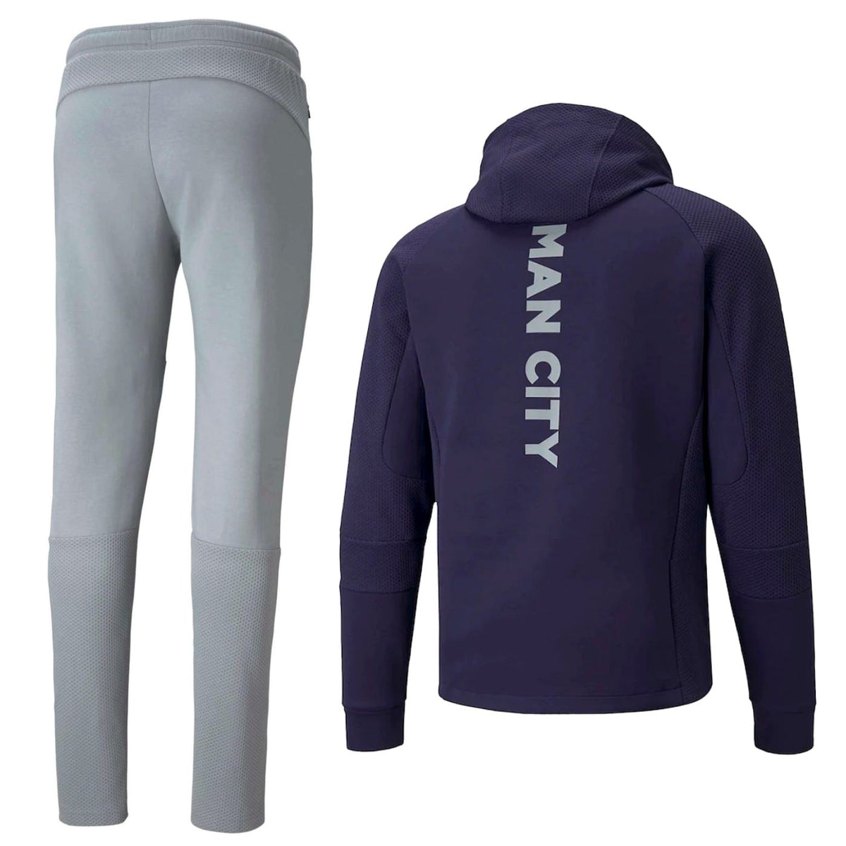 Manchester City hooded Casual presentation tracksuit 2022 navy/grey - Puma-1