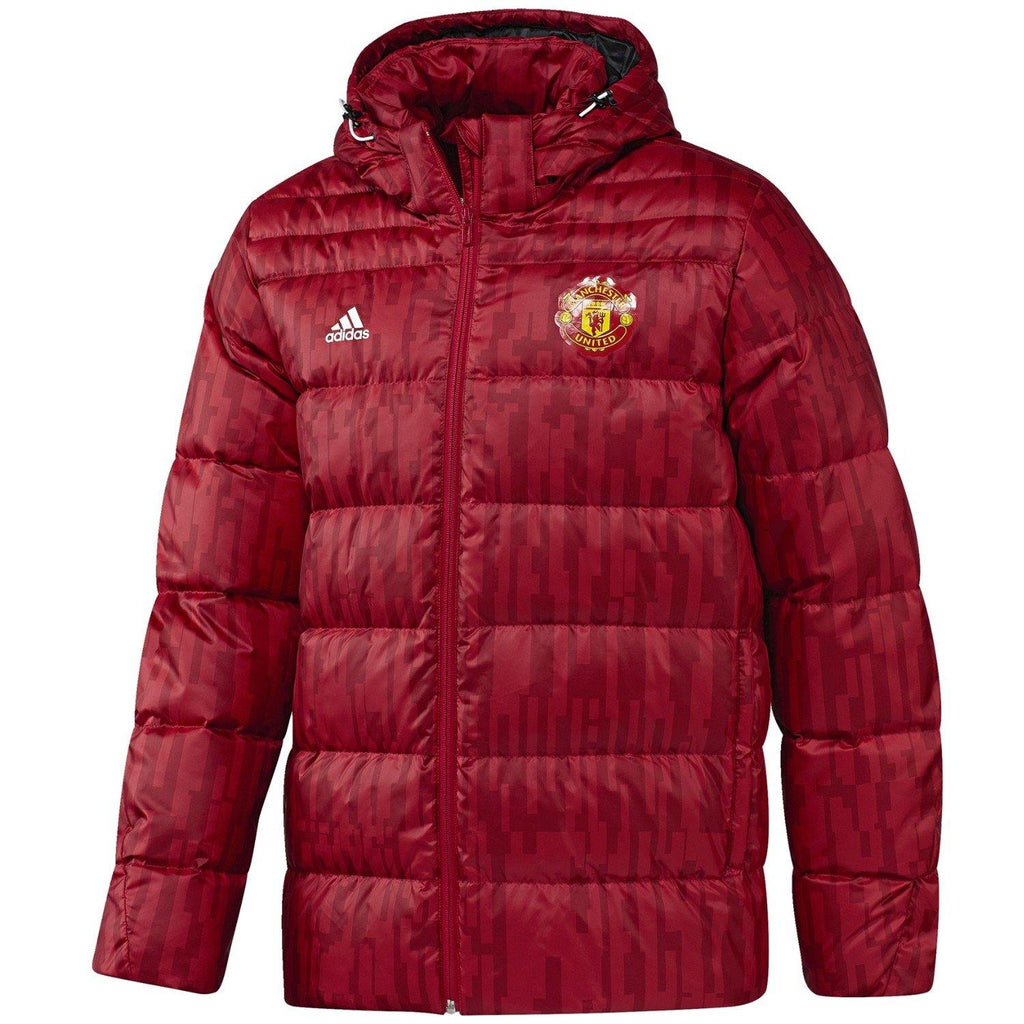 Manchester United soccer red training bench padded jacket 2017/18 - Adidas-0