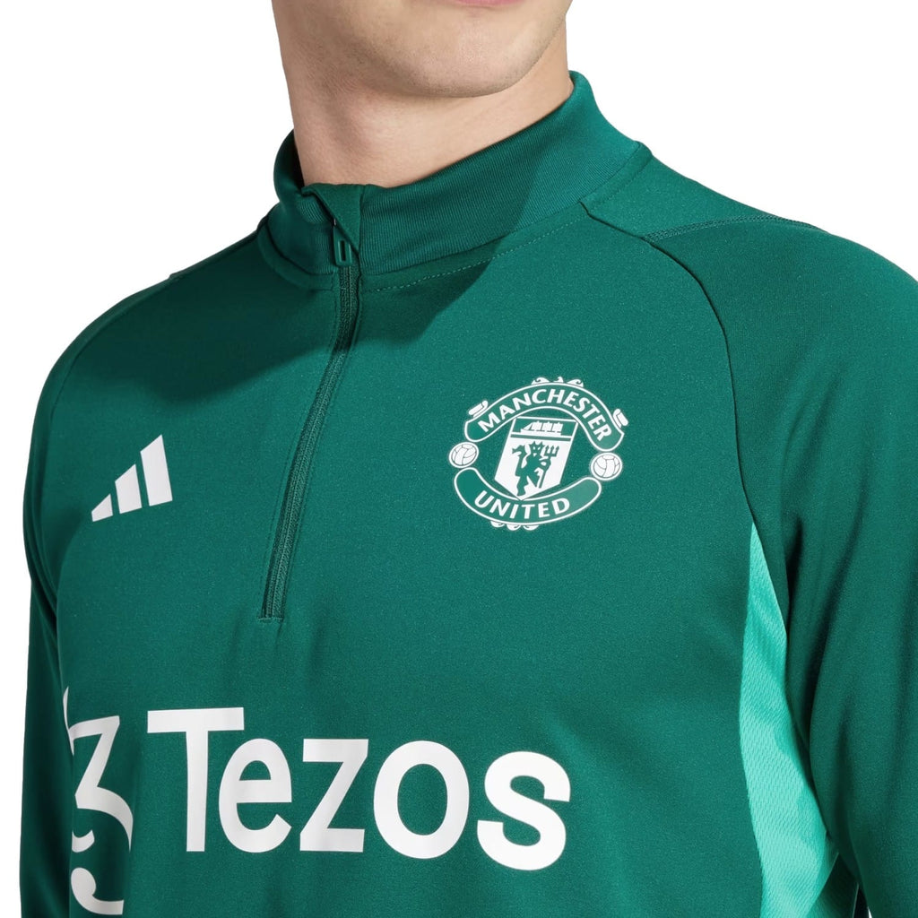 Manchester United green training technical Soccer tracksuit 2024 - Adidas-3