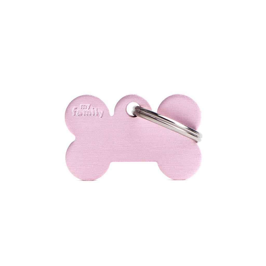 Medaglietta Basic Osso Piccolo Rosa in Alluminio