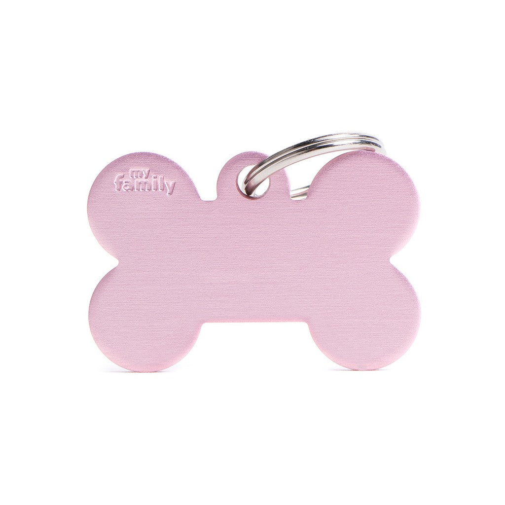 Medaglietta Basic Osso Grande Rosa in Alluminio
