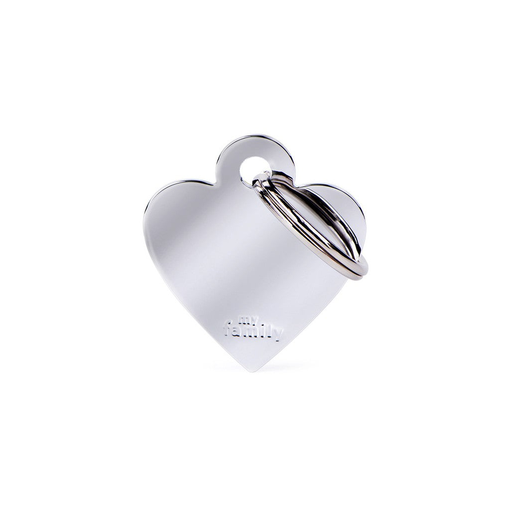 Medaglietta Basic Cuore Piccola in Ottone Cromato