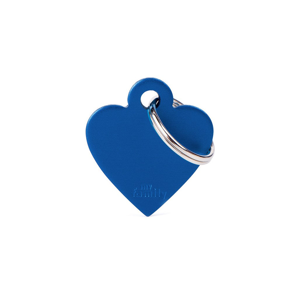 Medaglietta Basic Cuore Piccolo Blu in Alluminio