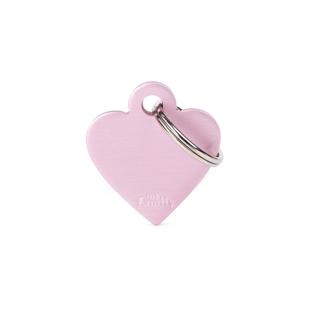 Medaglietta Basic Cuore Piccolo Rosa in Alluminio