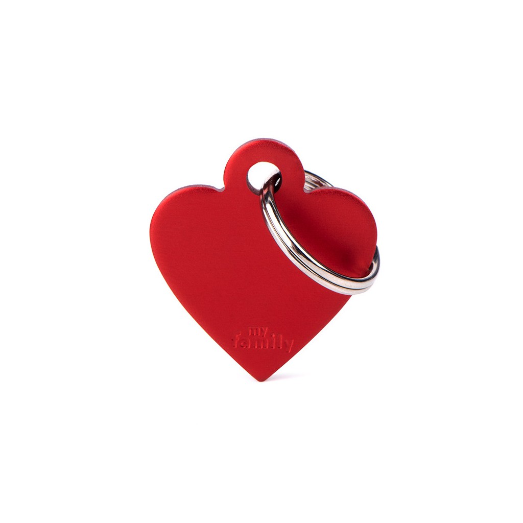 Medaglietta Basic Cuore Piccolo Rosso in Alluminio