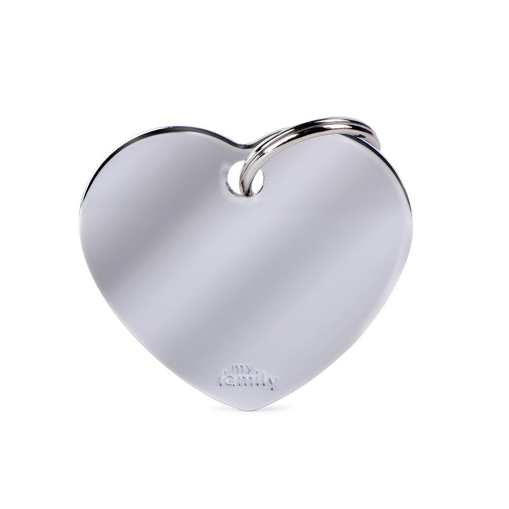 Medaglietta Basic Cuore Grande in Ottone Cromato