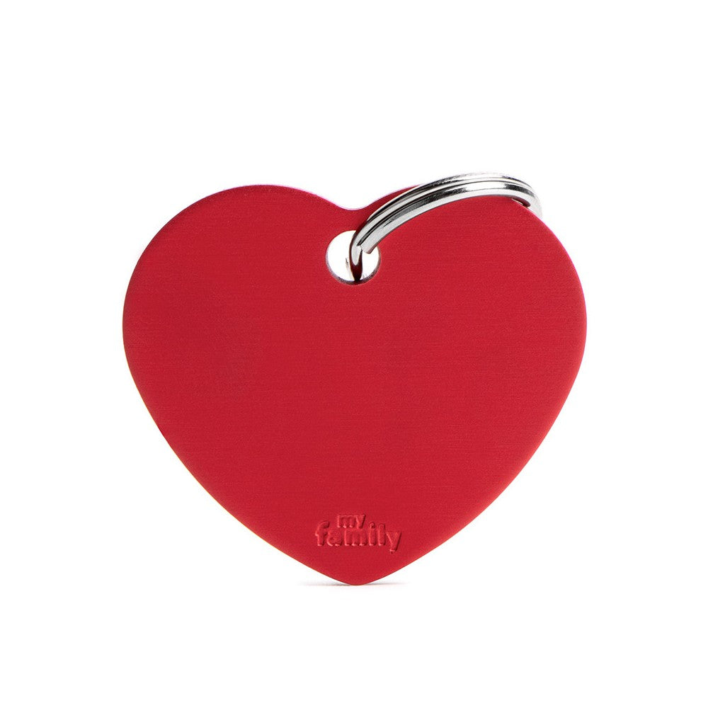 Medaglietta Basic Cuore Grande Rosso in Alluminio