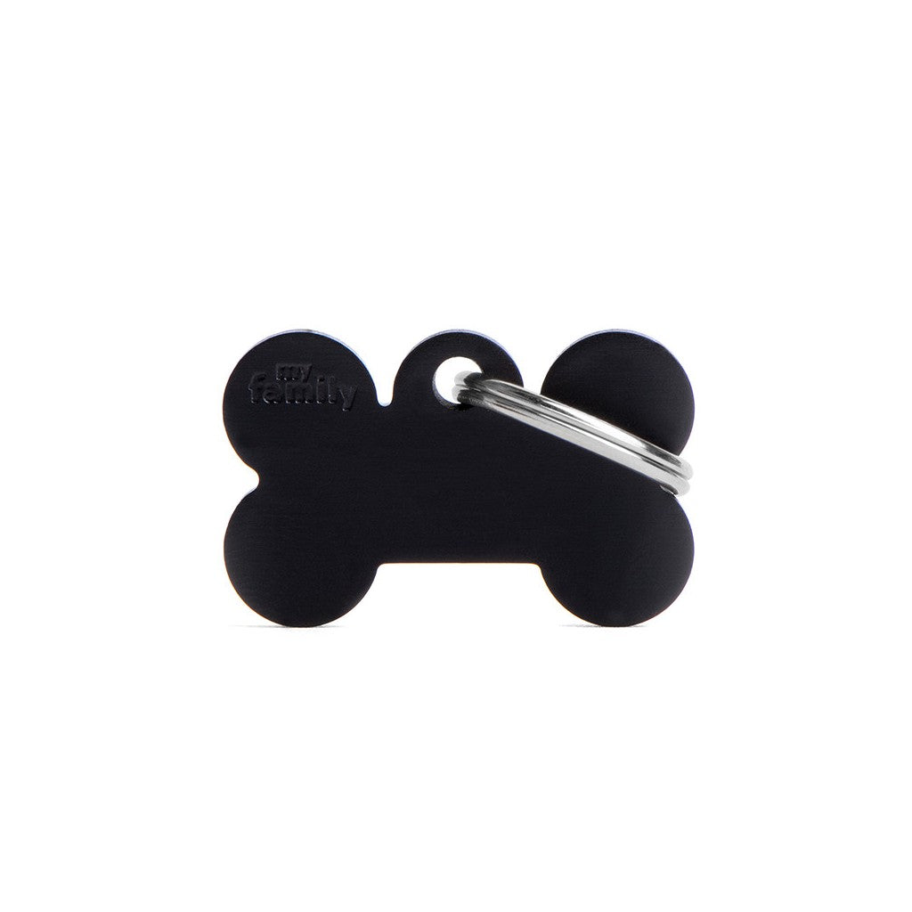 Medaglietta Basic Osso Grande Nero in Alluminio
