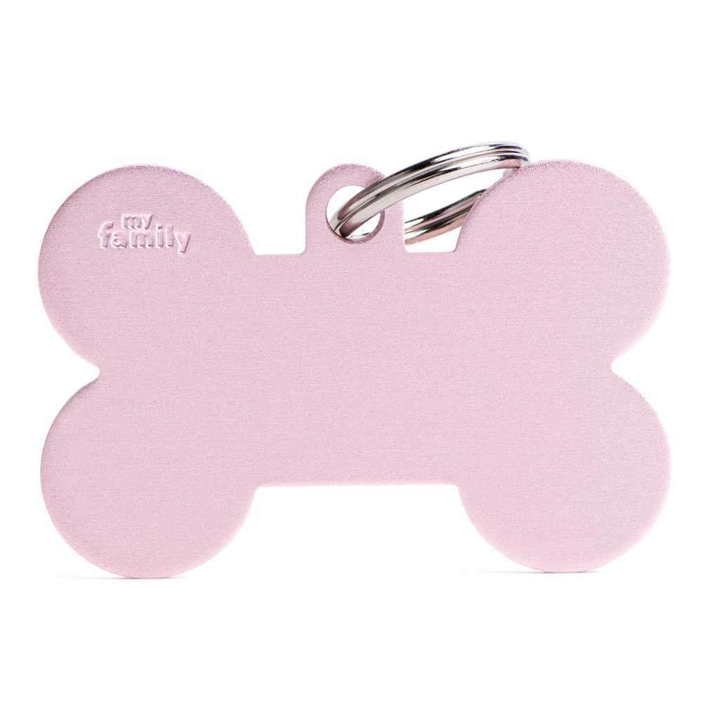 Medaglietta Basic Osso XL Rosa in Alluminio