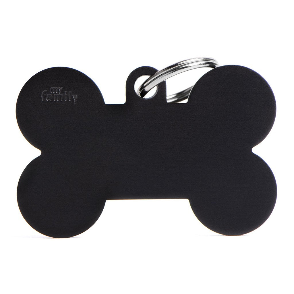 Medaglietta Basic Osso XL Nero in Alluminio