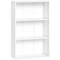Bibliothèque étagère de rangement avec 3 compartiments et étagère réglable, 60 x 24 x 93 cm, blanc-0
