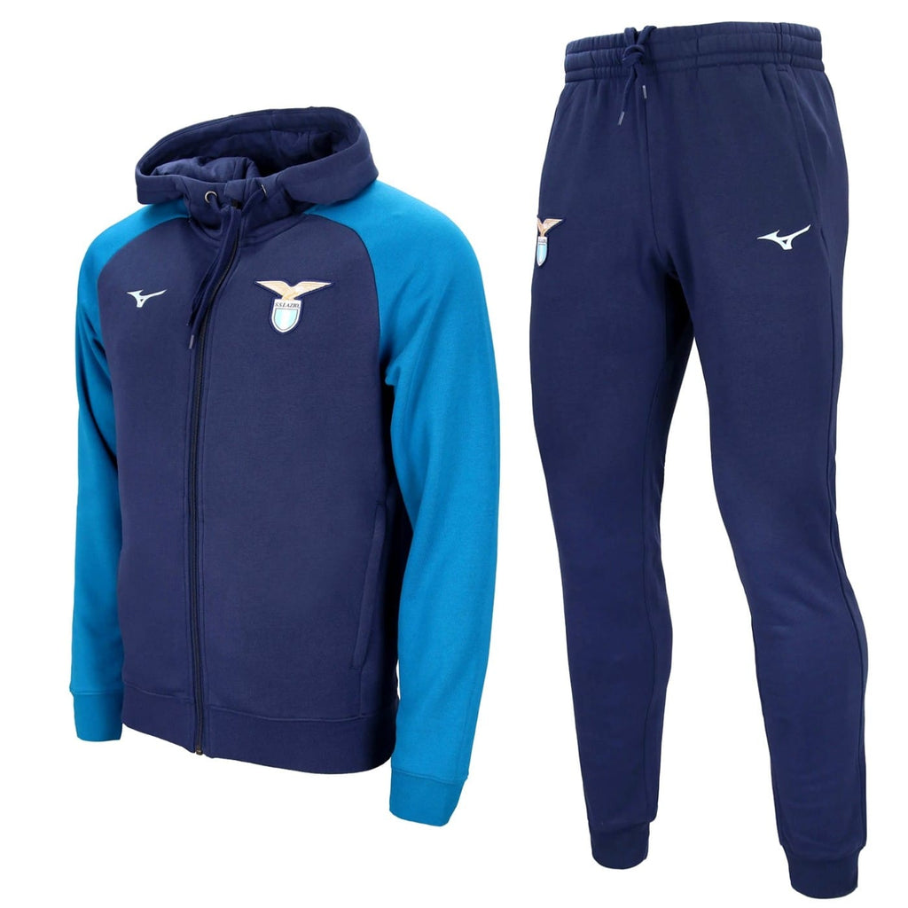 SS Lazio hooded casual presentation tracksuit 2024/25 navy - Mizuno-0