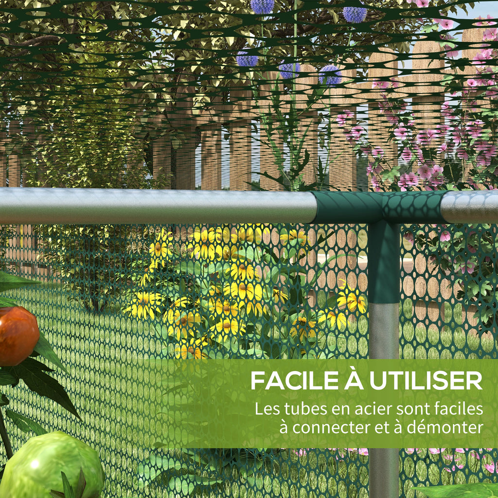 Serre de jardin serre à tomates filet protection porte zippée enroulable HDPE, dim. 125L x 248l x 62,5H cm-4