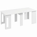 Table à manger pliante, table pliante cuisine extensible jusqu'à 6 personnes, pour petits espaces, salle à manger, blanc-0