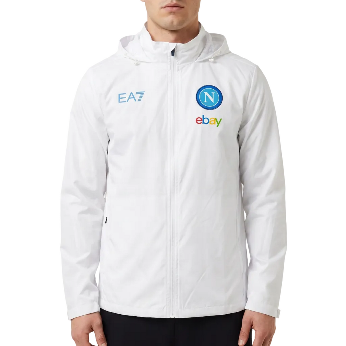 SSC Napoli white training technical rain jacket 2023/24 - EA7-0