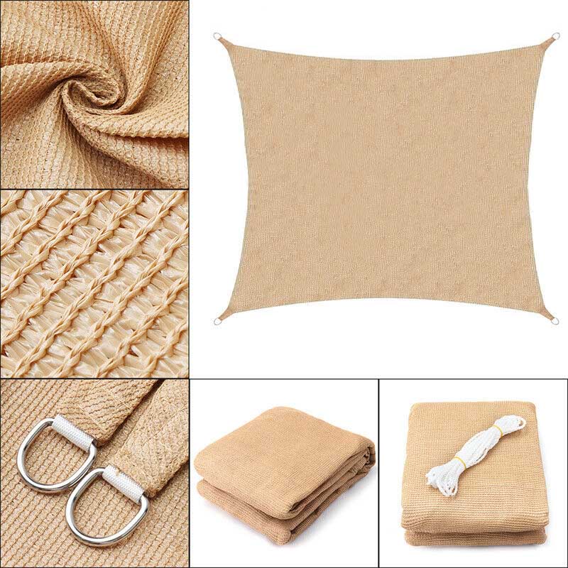 Vela ombreggiante quadrata beige in polietilene – 3,6 m
